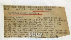 1933 Albert Einstein Original News Service Photo Type 1
