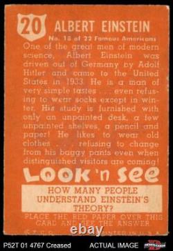 1952 Topps Look'N See #20 Albert Einstein SHORT-PRINT 3 VG P52T 01 4767