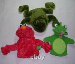 3 Puppets RARE Baby Einstein Frog 2004 (FANTASTIC), Folkmanis, & Gund Elmo 2010