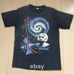 90's Einstein vintage T-shirt men's black size L short sleeve 100% cotton used