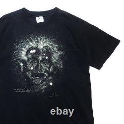 90s In USA Einstein S Great Man Phosphorescent Print T-Shirt Black