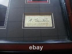 ALBERT EINSTEIN Signature Cut AUTOGRAPH 2 x 4 With ROTOGRAVURE Photo Mounted