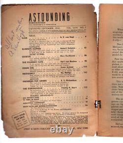ASTOUNDING SCIENCE FICTION, SEPTEMBER 1940. Einstein Eclipse. SIGNED BY A. E