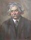 Adrian Rovatkay, Albert Einstein, Oil On Canvas, Signed L. R