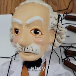 Albert Einstein 9 String Marionette Puppet Wood Plaster 24 Rare