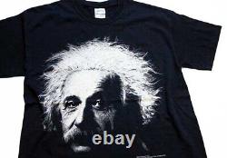 Albert Einstein Cotton T-Shirt Black Mens Old Vintage Scholar Great Man G 11986