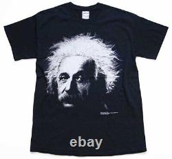 Albert Einstein Cotton T-Shirt Black Mens Old Vintage Scholar Great Man G 75585