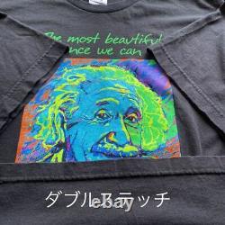 Albert Einstein Vintage T shirt from USA Size L Black Rare Big Silhouette