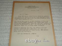 Alfred Einstein 1941 Original SIGNED Letter Smith College Music Musicologist