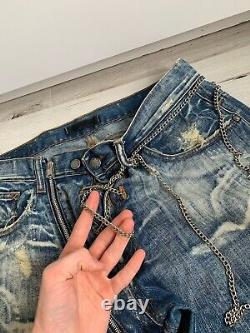 Archival Absolut Joy Einstein Distressed Denim Chains Jeans Straight Fit L Size