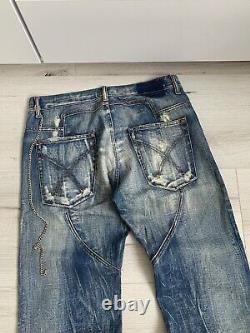 Archival Absolut Joy Einstein Distressed Denim Chains Jeans Straight Fit L Size