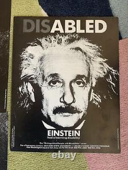 Disabled Poster Distinguished People With Disabilities Series VTG 1987 Einstein