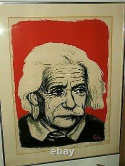 EINSTEIN serigraph 1973 signed 20/72 by CAJIGA Puerto Rico Latin Amer