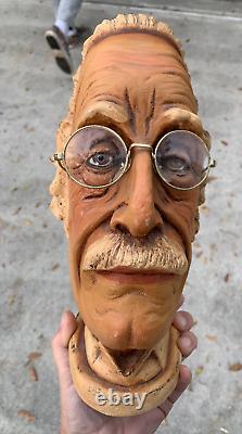 Einstein Head Bust MID Century MCM Statue Chalkware Plaster Figure Escolike