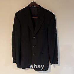 Genuine Hugo Boss Einstein/Sigma Men's Black Suit Virgin Wool 2 Pc. 44R
