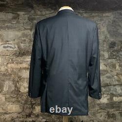 HUGO BOSS Mens EINSTEIN SIGMA 3-Btn Wool Suit 42L Windowpane Check Blue 36 waist