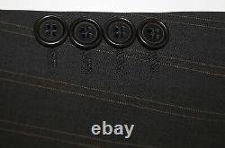 Hugo Boss 38r 32w Gray Brown Striped 3 Button Einstein/sigma Suit Q24