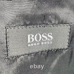 Hugo Boss 40R Einstein Omega Suit 32 x 29 Pleated Black Striped Three Button