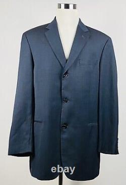 Hugo Boss 44L Einstein Sigma Suit 36 x 29 Pleated Blue 100% Wool Three Button