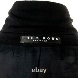 Hugo Boss Einstein 42L 3 Button 2 Piece Suit Black Wool 37/33 Pleated