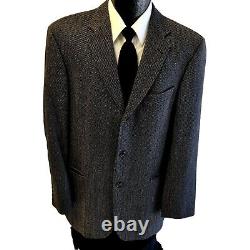 Hugo Boss Einstein Black Gray Sport Coat Microdot Jacket 3 btn Wool Blazer 40L