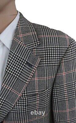 Hugo Boss Einstein Prince Of Wales Cashmere Wool Gray Black Red Sport Coat 40S