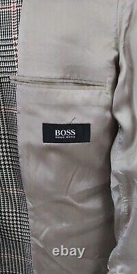 Hugo Boss Einstein Prince Of Wales Cashmere Wool Gray Black Red Sport Coat 40S