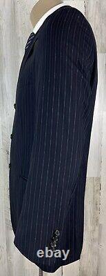 Hugo Boss Einstein Sigma 2 Piece Suit Mens 40R 34x32 Black Striped A-1876