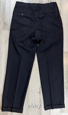 Hugo Boss Einstein Sigma 2 Piece Suit Mens 40R 34x32 Black Striped A-1876