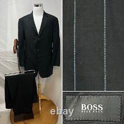 Hugo Boss Einstein/Sigma Men's 48L Blazer Jacket 42x29 Pant Black Pinstripe Suit