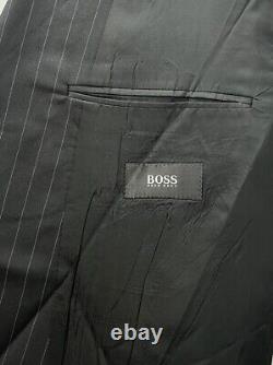 Hugo Boss Einstein/Sigma Men's 48L Blazer Jacket 42x29 Pant Black Pinstripe Suit