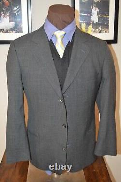 Hugo Boss Einstein mens three button solid darker gray suit sz 42R pants 33x28