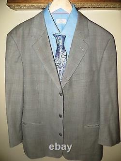 Hugo Boss Glen Plaid Einstein Omega Super 100 Suit Blazer 44 R Pants 36 X 28 EUC