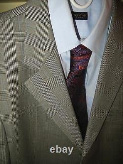 Hugo Boss Glen Plaid Einstein Omega Super 100 Suit Blazer 44 R Pants 36 X 28 EUC