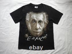 Large Double Side Einstein Double Sided Print T-Shirt L Black Great Man Person