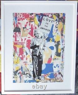 MR BRAINWASH Einstein Love is the Answer Unique Mixed media HAND SIGNED FRAMED