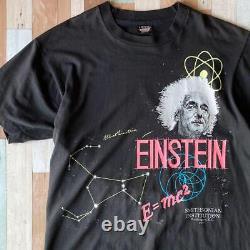Made In USA'80s Einstein Vintage Great Man Print T-Shirt L