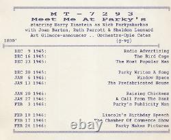 Meet Me At Parkys 10 Reel To Reel Tapes 60 Hours 120 Shows Harry Einstein 1945-8