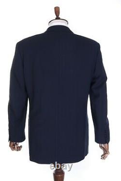 Men's HUGO BOSS Navy Blue Wool Blend Einstein Omega 2 Piece Formal Suit Size 50