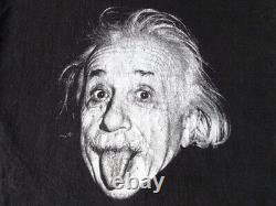 Rare 90s Vintage 1996 Original Einstein Tongue Out Face Monochrome Photo Print