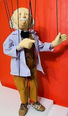 Rare Albert Einstein 9 String Marionette Puppet Roger Richman Beverly Hills 19