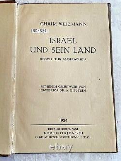 Scarce Zionist History. Israel Und Sein Land, Chaim Weizmann, 1924, Einstein