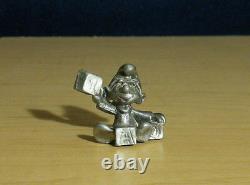 Smurfs Pewter Smurf Baby Playing Blocks Rare Vintage Figurine Metal Figure 20214
