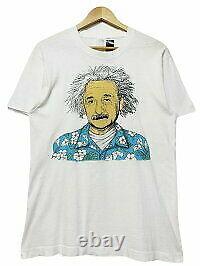 USA 80s Albert Einstein Print S S Tee White M Einstein Short Sleeve T Shirt Pr