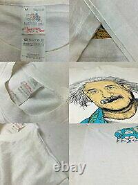 USA 80s Albert Einstein Print S S Tee White M Einstein Short Sleeve T Shirt Pr