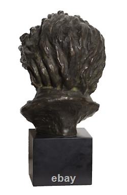 Unknown Artist, Buste De Albert Einstein, Patiné Plâtre, Inscrit Et Daté