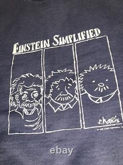 VTG 1989 Sidney Harris Albert Einstein Simplified Cartoon Sweatshirt Size L