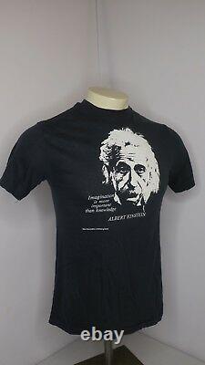VTG 80s Albert Einstein T Shirt Single Stitch SOFT THIN M Science Art Tee