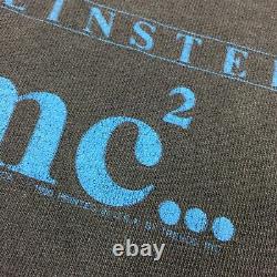 Vintage 1990 Albert Einstein E=MC Single Stitch Short Sleeve T-Shirt XL Black