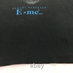 Vintage 1990 Albert Einstein E=MC Single Stitch Short Sleeve T-Shirt XL Black